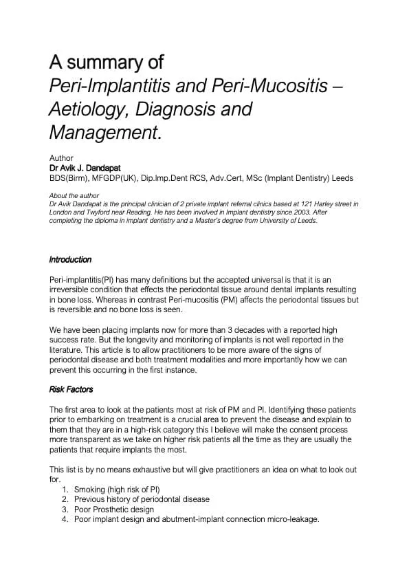 Gum disease around dental implants